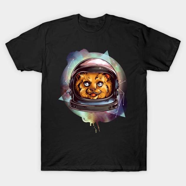 Outer Space Cadette Cat Helmet T-Shirt by JakeRhodes